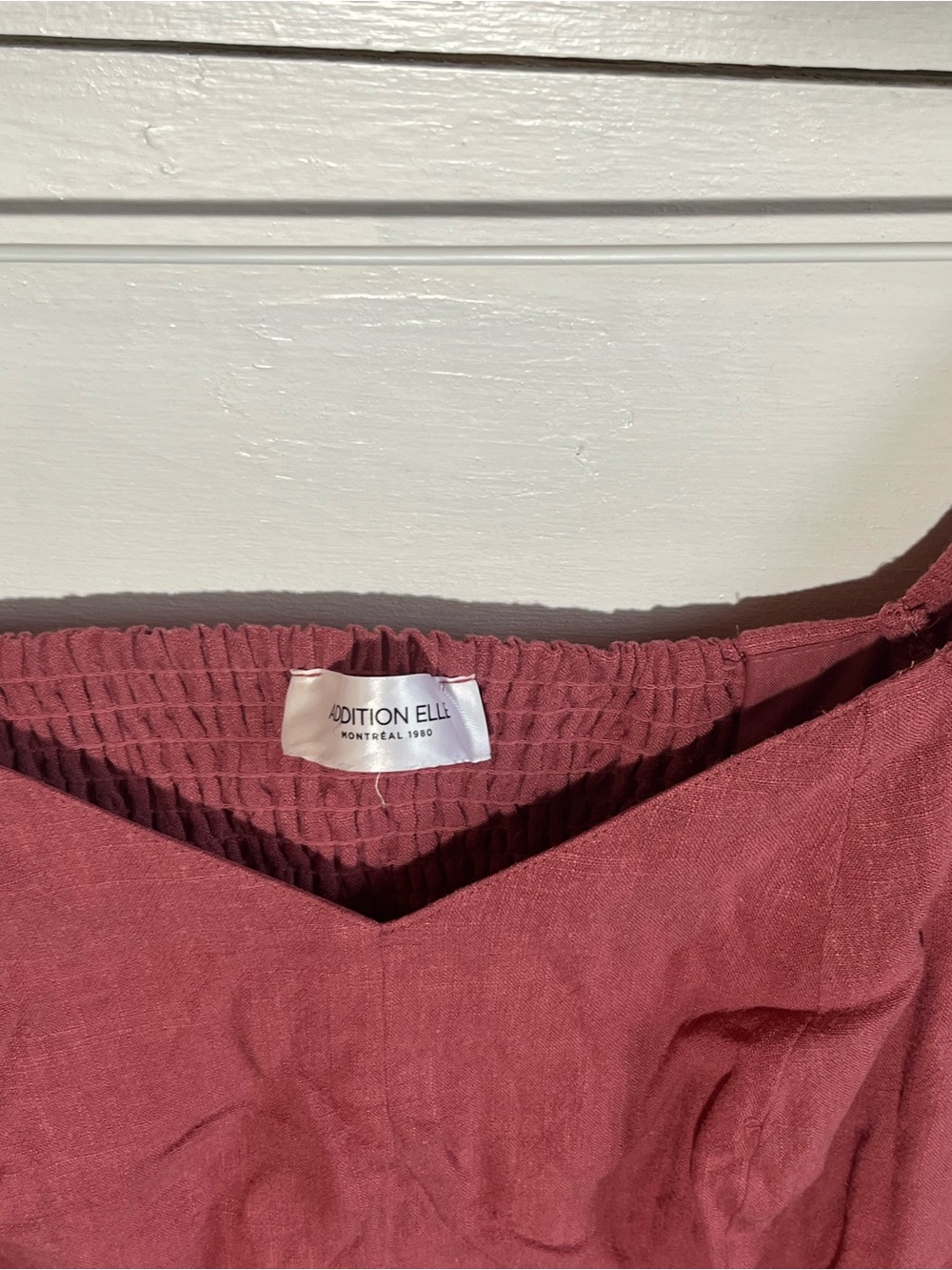 Addition Elle Dusty Rose Peasant Top with Eyelet Sleeve Trim - Picture 4 of 6